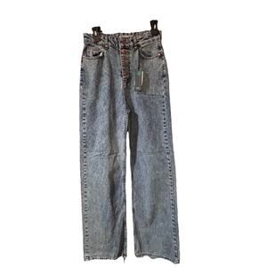 Fame Istanbul Jeans Size 30 Button Closure Wide Bottoms
